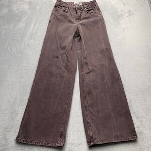 BDG Urban Outfitters Puddle Wide Leg Jeans Womens 26x32 Brown Denim Streetwear
